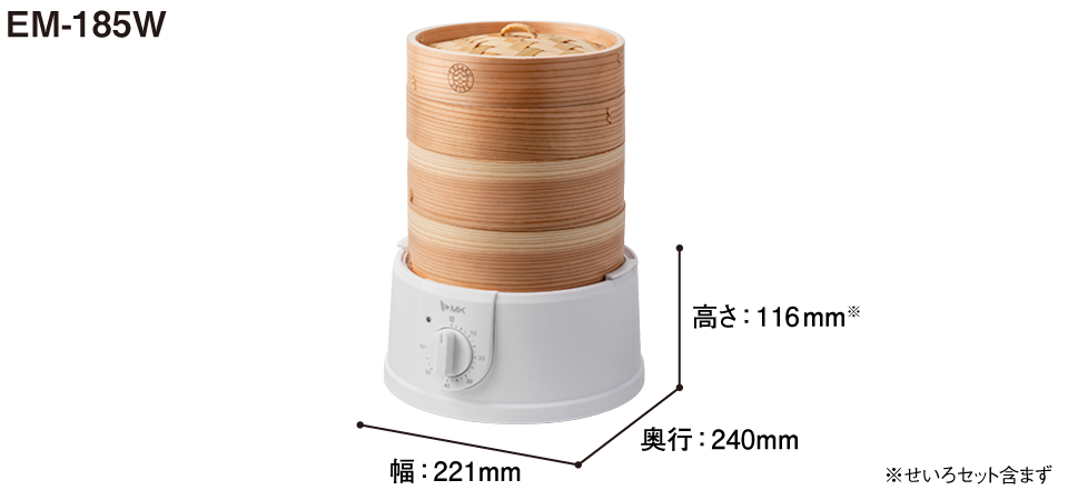 最大60分安全装置未使用 エムケー精工 電気せいろ TEGARU SEIRO EM-185K