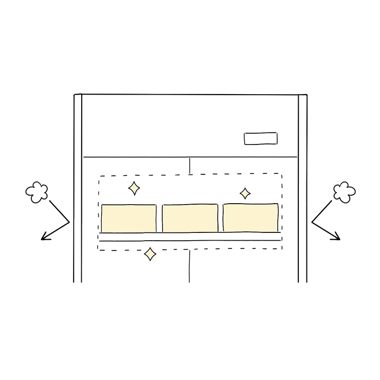 衛生的に保管している様子のイラスト