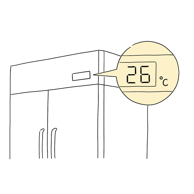 製品の温度表示のイラスト
